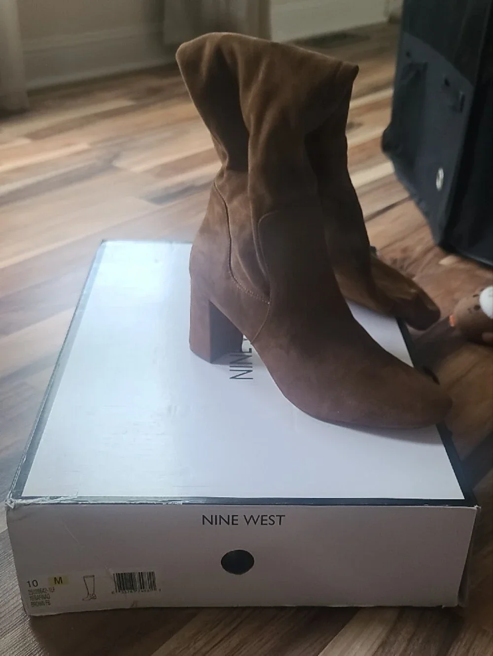Nine West Chestnut Brown Suede Knee-High Boots
